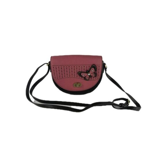 Chala Butterfly Half Moon Crossbody Purse Pink Chala Halfmoon Crossbody - Picture 2 of 12